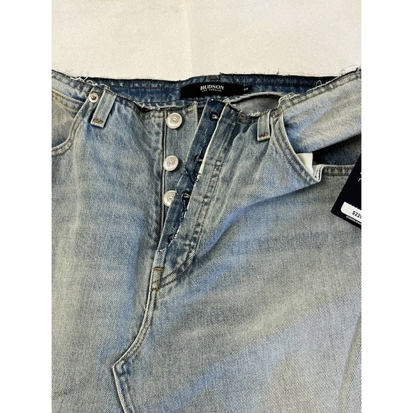 Hudson Jeans Womens Size 25 Sloane Distressed Denim Blue Jean Raw Hem Skirt NWT - Picture 4 of 7